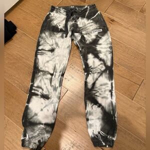 Talentless Black Grey and White Tie Dye Sweatpants